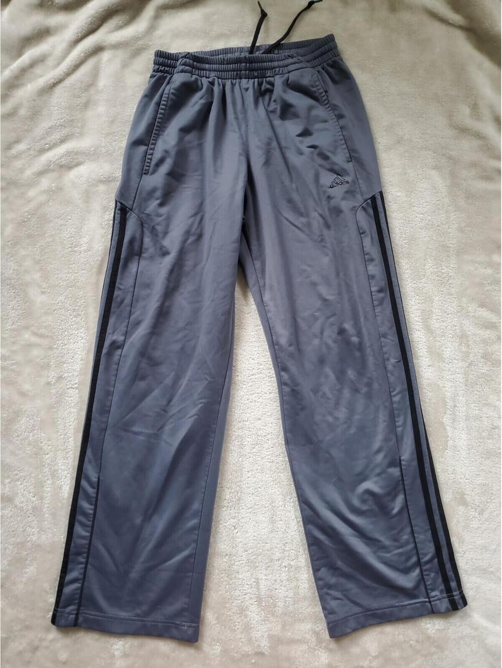 Adidas Sweatpants Small Grey Black Active Open Leg
